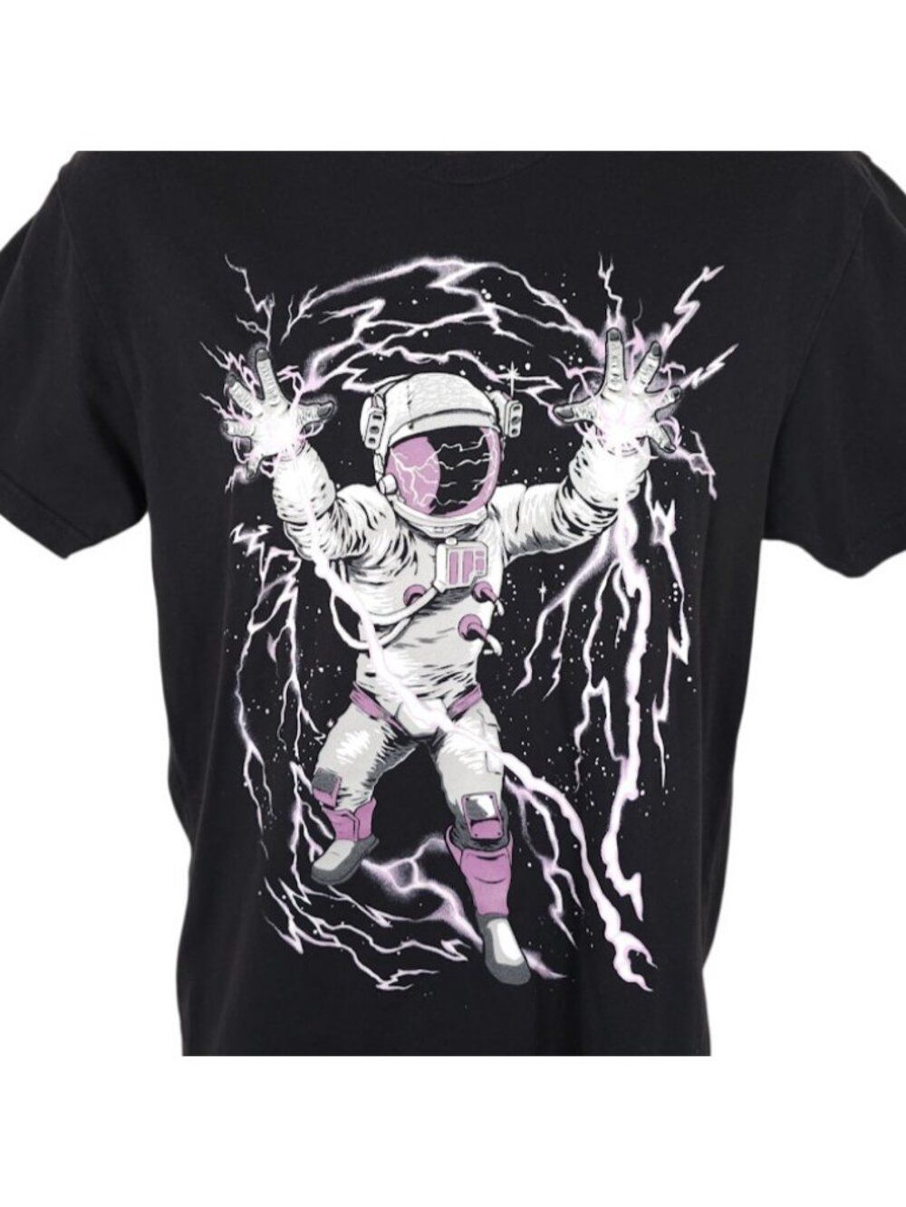 Astronaut T Shirt Mens Size Medium Black Into The AM Planets Space Travel